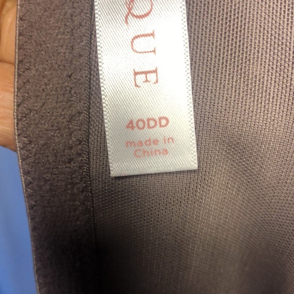 CACIQUE Boost Plunge brown polka dot padded with underwire bra. Size 40 DD. - Picture 3 of 10